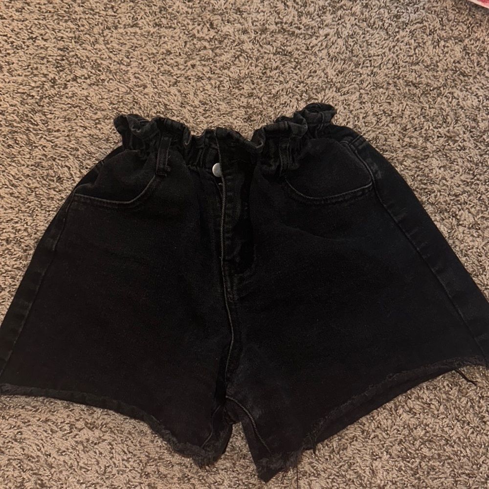 PRINCESS POLLY Black Jean Shorts